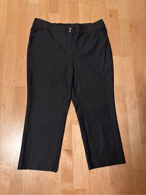 Chico’s Women’s Pull On Straight Leg Dark Gray Pants Size 14